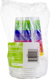 Creative Converting Rainbow Theme Printed Plastic Cups, 16-Ounce, 8 Count (Pack of 1), 8 pieces