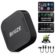 Binize Carplay Ai Box Android 13 Carplay AI Box Wireless Carplay Wireless Android Auto Built-in Navi
