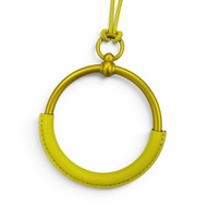 全新 ☆ 愛馬仕 Loop Grand 項鍊，皮革裝飾吊墜，黃色（Jaune），女士款，帶盒子和防塵袋。