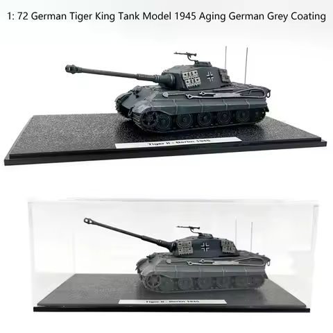 1: 72 1945 German Tiger King tank model aging German gray coating Semi alloy simulation finished pro