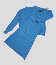TETSU STORE!!! / Setelan baju rajut / Setelan rajut / sweater dan rok sapan rajut / rok span rajut /
