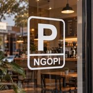 COFFEESHOP CUTTING STICKER P NGOPI FOR GLASS WALLS