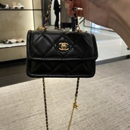 CHANEL 全新mini 經典黑金 豆腐包 夢幻逸品  送香奈兒擴香石