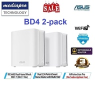 ASUS ZenWiFi BD4 2-pack (White color) BE3600 WiFi 7 Router, Dual 2.5G Ports - 3 Yr Asus SG Warranty