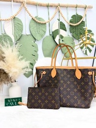 《荃灣實體店》LV👜 PRE OWNED 🛍️老花Neverfull有塵袋 有子袋 晶片款 🤎  #2978