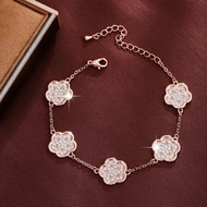 Copper Bracelet五瓣花gelang tembaga轻奢Charm bracelet for woman mothers day gift ideas 0.00 Barang Free S