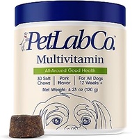 PetLab Co. 22 in 1 Dog Multivitamin - Support Dog's Immune Response, Skin, Coat, Joints &amp; Overall Health - Vitamins A, E, D, B12, Minerals, Antioxidants - Chewable Pork Flavor