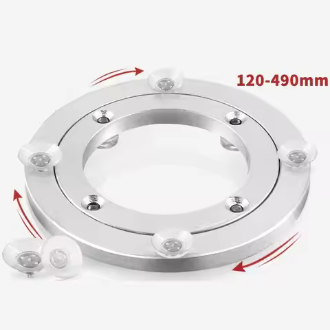 HQ Big Suckers Non-Slip Stable 300-600MM Aluminium Alloy Lazy Susan Turntable Shaft Dining Table Bea