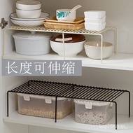 Yilu Retractable Iron Kitchen Storage Rack Cupboard Dish Rack Kitchenware Draining Storage Rack Seasoning Bottle Shelf