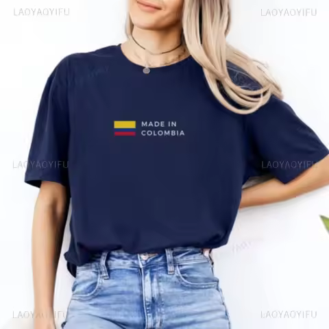 Made in Colombia Graphic T Shirts Fny Colombian Gift Colombia Flag Printing Tee Shirt High Quality C