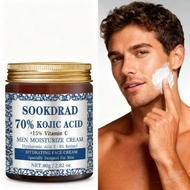 Men's Moisturizing Cream,70% Kojic Acid+15% Vitamin C,Hyaluronic Acid,E,B5,Retinol,Gentle Nourish,Fa
