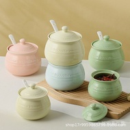 Seasoning Oil Jar Pig Jar Kitchen Household New Special Oil Jar Capacity Spoon Porcelain Jar Ceramic