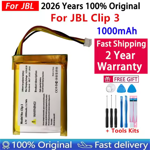 100% Original New replacement 1000mAh Battery L0721-LF For JBL Clip 3, Clip 3AN, Clip 3SAND Speaker 