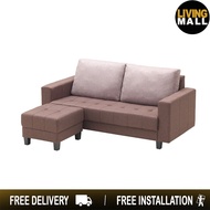 Livingmall Vivo 3 Seater Fabric Sofa With Stool Set