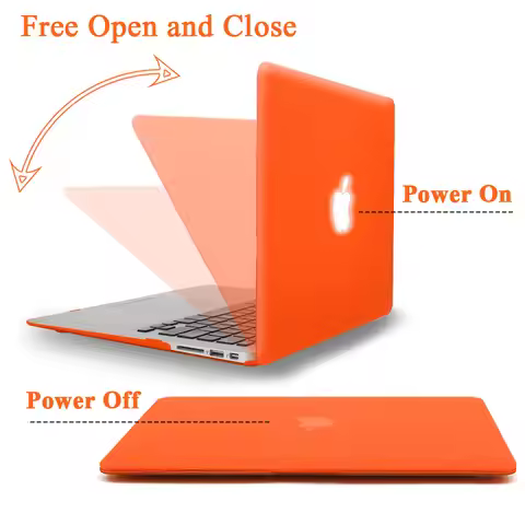Case For Apple Macbook Air 11/13 /Pro 13/15/Macbook 12 inch Matte Hard Matte Orange Laptop Protectiv