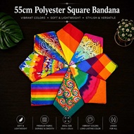 55cm x 55cm colorful Rainbow Unisex Fashion hip hop Square Scarf Fitness Leisure Breathable Poly Han
