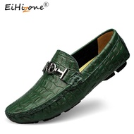 EsHi Men Cow Leather Shoes Casual Loafers Moccasin Men Loafers Shoes Luxury Men Handmade Shoes Plus 