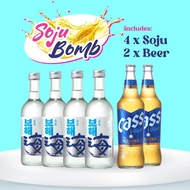 [SOJU BOMB] Bohae Original Soju [4] &amp; Cass Beer [2]