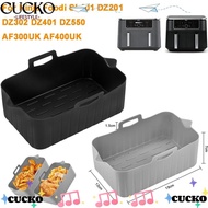 CUCKO Air Fryer Basket, Silicone Reusable Air Fryer Baking Tray, Rectangle Air Fryer Mold Tray for N