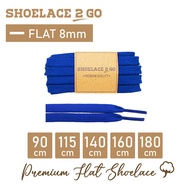 SHOELACE 2 GO FLAT SHOELACES - SF8 - J1 - BLUE - 8MM - 90CM 115CM 140CM 160CM 180CM shoelace shoe la