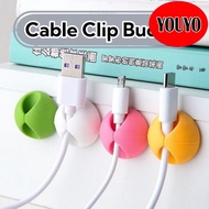 5/3Pcs Silicone USB Cable Clip Buckle Cord Management Wire Winder Office Desktop Tie Headphone Adhes