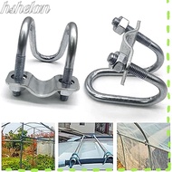 HSHELAA U Bolt Clamp, Steel Galvanized Double U Cross Clamp,  Screw Connector 20 25 32 40 50 M8 Tube