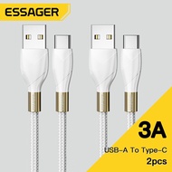 Essager USB Type C 3A ชาร์จเร็วสำหรับ Xiaomi redmi Samsung Huawei สายชาร์จโทรศัพท์วันที่สาย