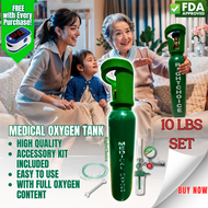 Right Choice [FDA Approved] Portable Medical Oxygen Tank 10 lbs set - Brand New Refillable Full Cont