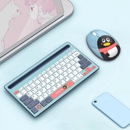 無線鍵盤滑鼠組藍芽鍵盤 QQfamily騰訊無線鍵鼠套裝藍牙平板手機藍牙鍵盤便攜卡通無線鼠標