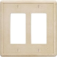 Questech Travertine Tumbled Textured Wall Plate Switch Plate Outlet Cover (Double Decorator GFCI)