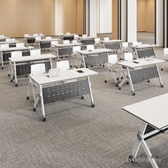 Office Training Table Double Computer Desk Combination Counseling Class Desk Foldable Movable Confer