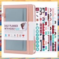 (GRSU) 2024-2025 Planner with Practical Stickers Undated Daily Weekly OrganizerLeather Cover with Ca