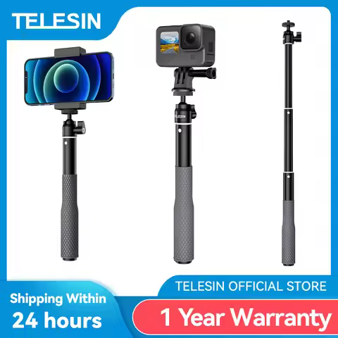 TELESIN Waterproof Divng Selfie Stick Floaty Monopod 360° Rotation Ball Head Selfie Stick for GoPro 