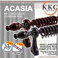 KKC ACASIA Wooden SINGLE Curtain Rod / Kayu Langsir Kayu / Rod Langsir/ Batang langsir / Ready Stock