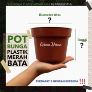 Pot Bunga Plastik Merah Bata | Pot Tanaman | uk 10, 15, 17k, 17, &amp; 20