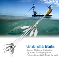 Alabama Rigs Umbrella Baits Long Lasting Use 5 Arms Alabama Practical Easy To Carry Lightweight for 