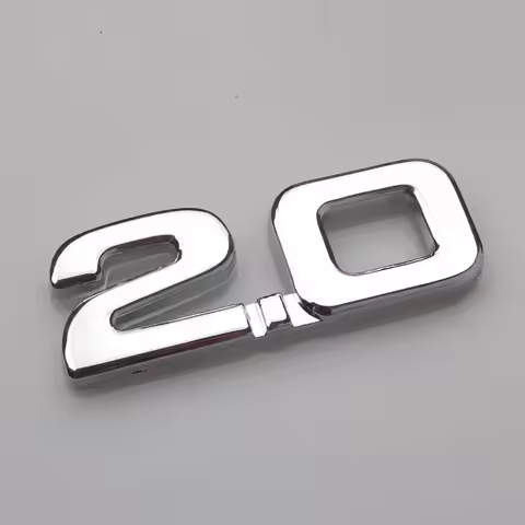 3D Car Metal Silver 2.0 2.0T 2.0TSI Rear Trunk Decal Emblem Badge Sticker for VW Beetle CC Eos Golf 