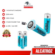 Alcatroz Renergii Li-Ion AA / AAA Rechargeable Battery | Huge Battery Capacity | Type C Charing Port