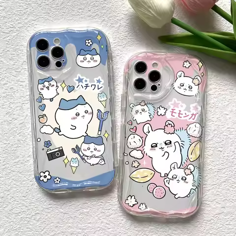 Cute C-Chiikawas Hachiwares Phone Case for iPhone 16 15 14 Plus 13 12 Mini 11 Pro Max X Xs XR 7 8 3D