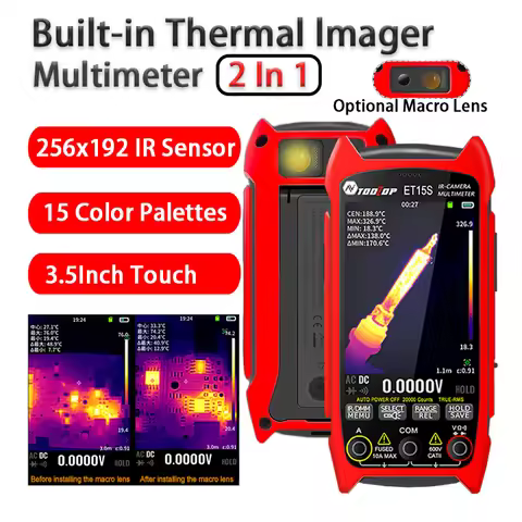 TOOLTOP ET15S Industrial 256*192 Thermal Camera Multimeter 19999 Counts 25Hz Infrared Camera PCB Boa