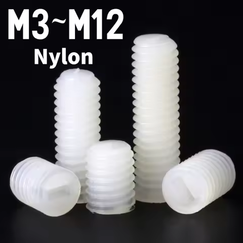 White Nylon M3 M4 M5 M6 M8 M10 M12 Cylindrical Head Bolt Plastic Metric Thread Flat Head Insulated S