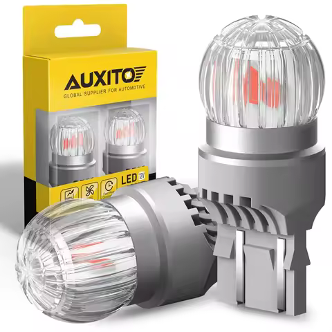 AUXITO 2X T20 W21W 7443 LED Brake Light Bulb WY21W 7440 W21/5W LED Car Stop Bulb Red White Super Bri