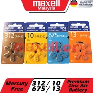 (Original) Maxell Zinc-Air Hearing Aid Battery (6pcs) 10(PR536) | 13(PR48) | 312(PR41) | 675(PR44)