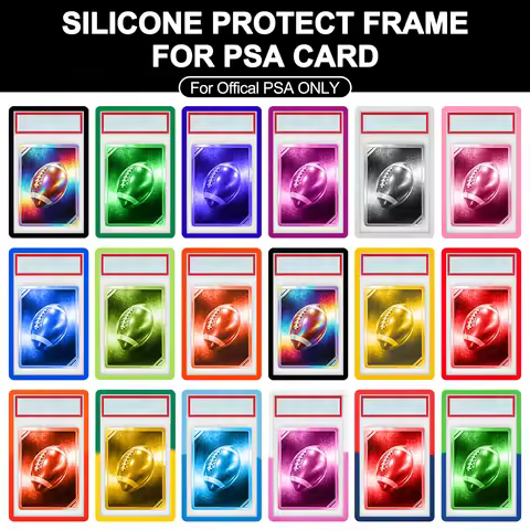 18pcs Silicone Bumper Case Guard Protector Display Sleeves Skin For PSA 35PT Graded Trading Card Sla