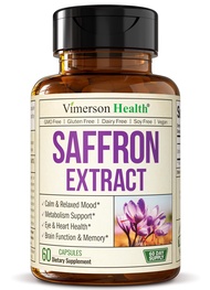 Saffron Supplements for Women & Men. Saffron Extract Capsules Promote Eye, Heart, Brain & Metabolic 