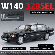 1/24 Alloy W140 320SEL Classic Limousine Alloy Diecast Model Car Sound &light Desktop Decoration Gif