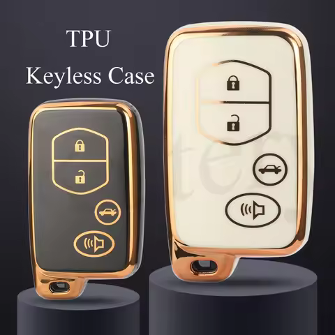Jingyuqin 4 BTN Soft TPU Car Smart Key Case For Toyota RAV4 Highlander Camry Avalon Prius Alpha Aqua