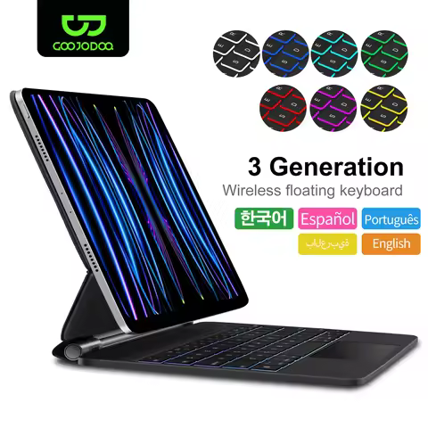 GOOJODOQ Magic Keyboard for iPad Air 6 2024 13 inch case for iPad Pro 11 12 9 Pro 13 Air 4 Air 5 for