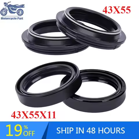 43x55x11 43 55 11 Fork Oil Seal & 43 55 Dust Cover For Yamaha FZ6 S2 FZS1000 FAZER MT01 1600 YZF-R1M