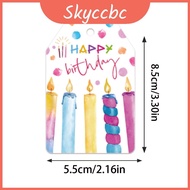 Paper Party Birthday Decorations With Cartoon Candle Hang Tags For Venue Accent Of 60 Pack